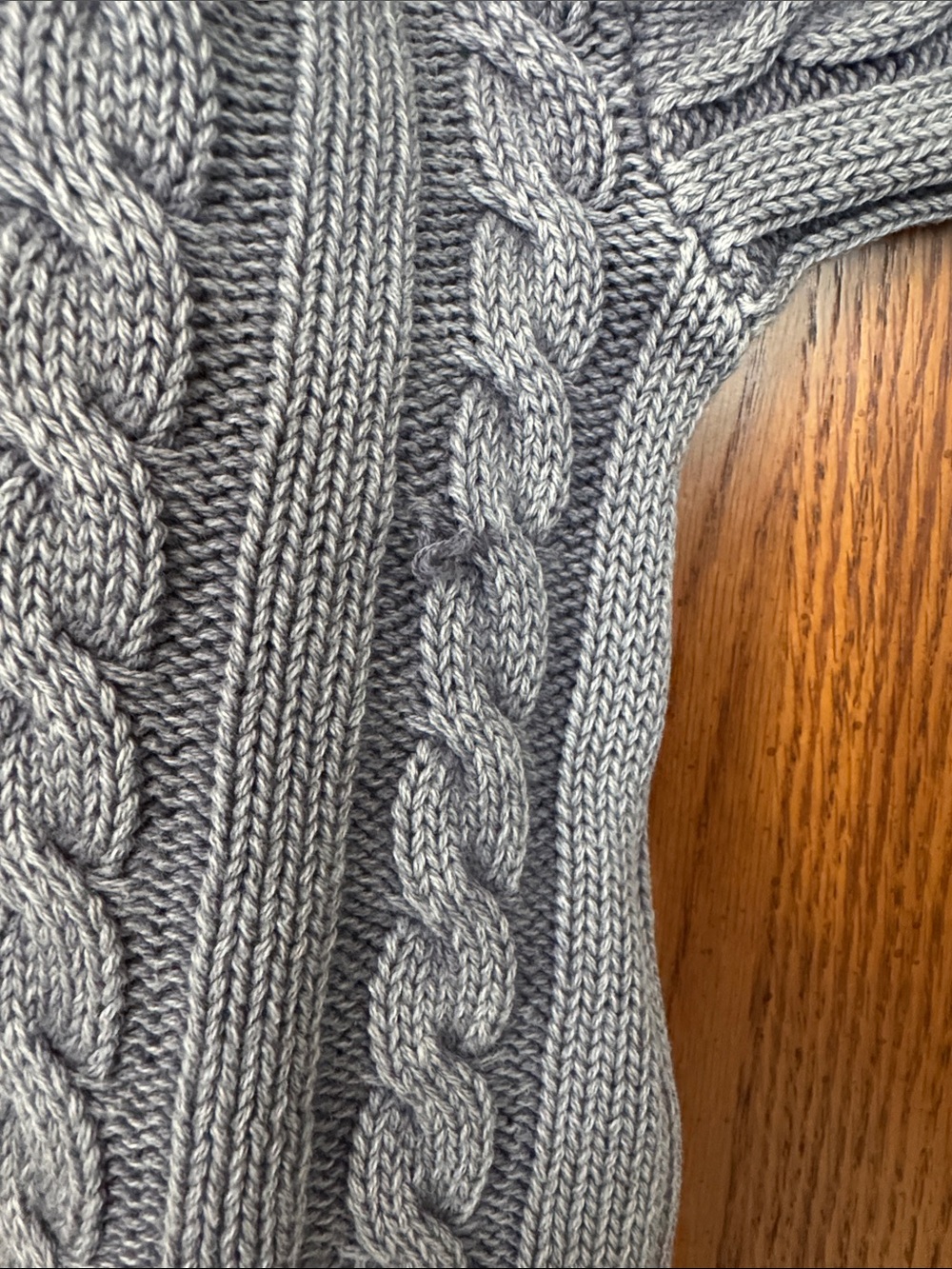 Sincerely Jules Gray Cable-Knit Cropped Crewneck Sweater image 3